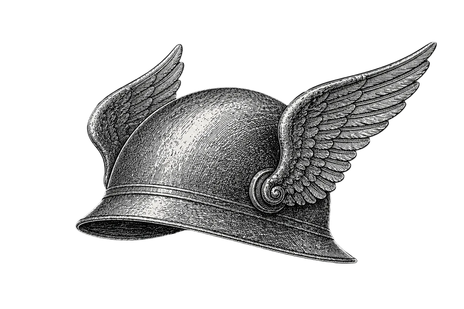 An ornate winged goblet representing the Hermes agent platform